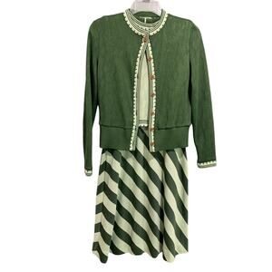 Medium Jonathan Logan Vintage 1960s Dress and Cardigan Stripe‎ Retro Cosplay